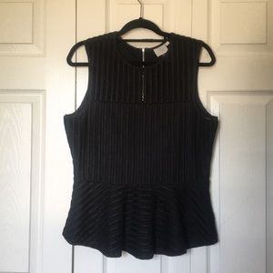 Anthropologie Black peplum top